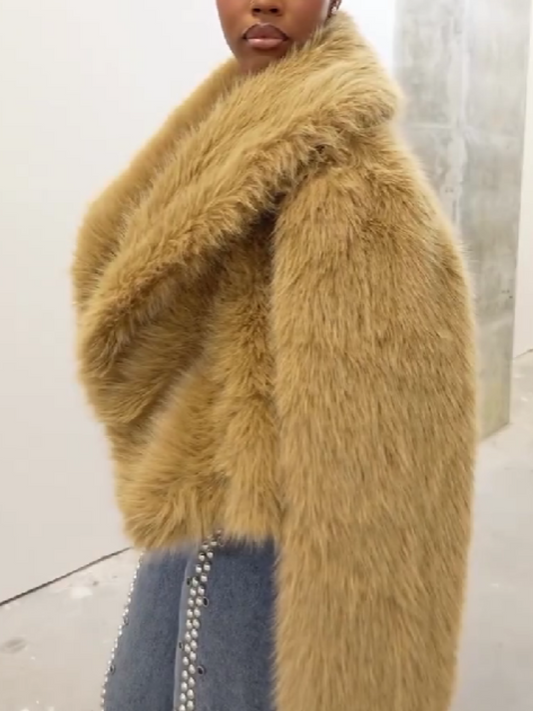 Faux Fur Lapel Coat