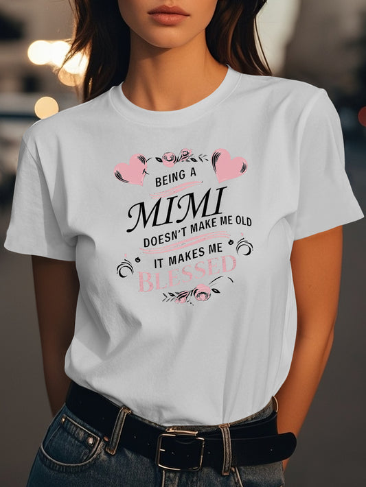 MIMI Fashion women's pure cotton T-shirt short sleeves